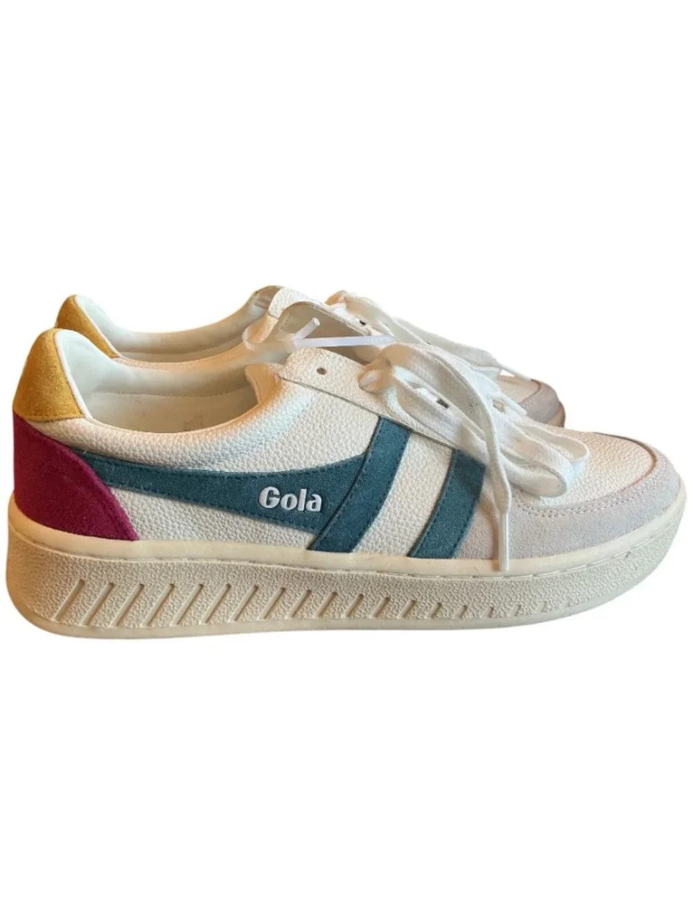 Gola Grand Slam Trident Sneakers White Peacock Sun In White Size 8.5 New